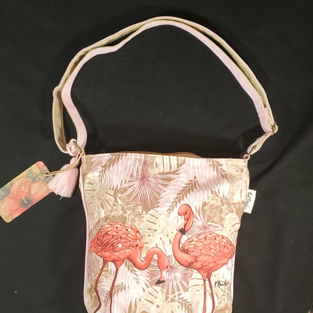 Sun N Sand by Paul Brent flamingo, palms,Canvas